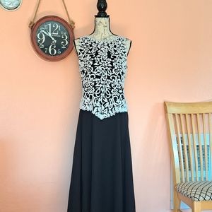 Beautiful size 12 black beaded evening party dress. Or wedding.